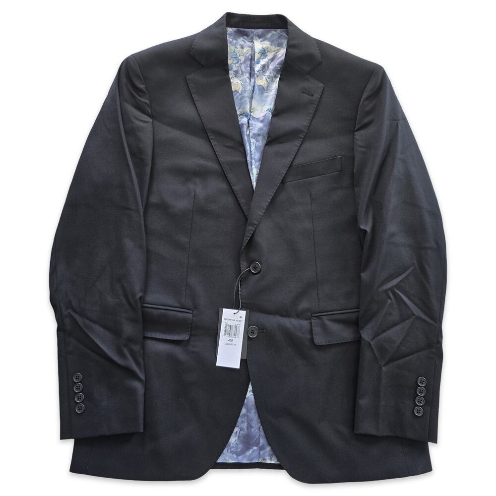 Alton Lane Black Blazer 42 Short Tailored Fit Sport Coat Map Lining NWT Mens